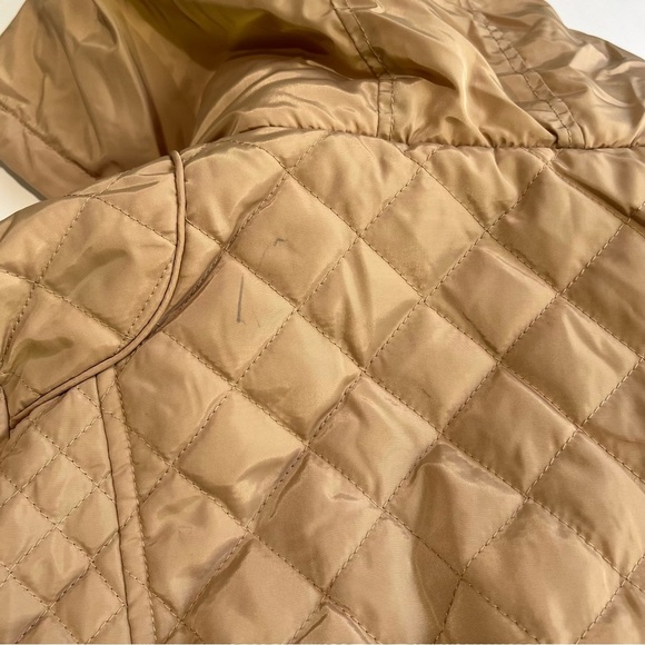 Women's Tan Cavalini Hoodie Jacket Size Petite Small cinched waist front zip - Picture 4 of 4